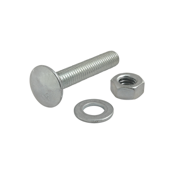 75-3504 -  Bolt Assembly: M8 x 45.00mm Bright Slide-In Flanged Economy T-Slot Stud with Washer and Hex Nut - Bright Zinc