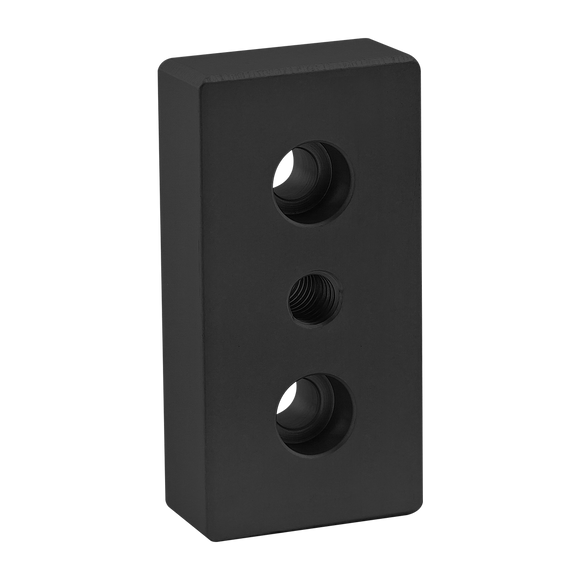2130-BLACK -  15 Series 3 Hole - Center Tap Base Plate: 1.50â x 3.00â with 3/8-16 Tap