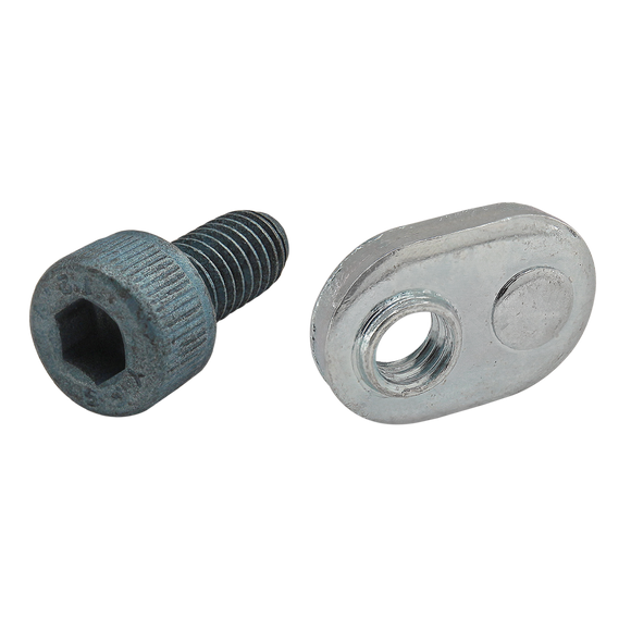 75-3401 -  Bolt Assembly: M5 x 10.00mm Blue SHCS with Slide-In Economy T-Nut - Offset Thread - Bright Zinc