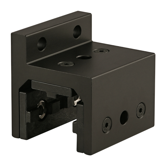 40-6530-BLACK -  40 Series 3 Slot Mount - Single Flange Short High-Cycle Linear Bearing with Brake Holes