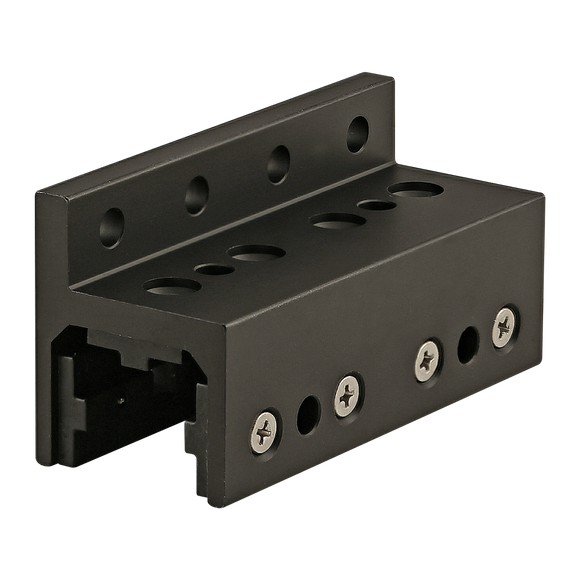 25-6416-BLACK -  25 Series 3 Slot Mount - Single Flange Long Standard Linear Bearing with Brake Holes