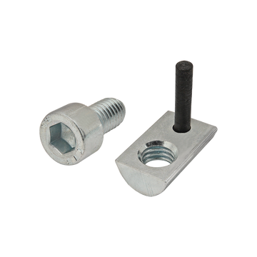 3833 -  Bolt Assembly: M6 x 12.00mm Bright SHCS and Roll-In T-Nut with Flex Handle - Bright Zinc