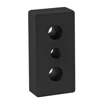 2138-BLACK -  15 Series 3 Hole - Center Tap Base Plate: 1.50&rdquo; x 3.00&rdquo; with 7/16-14 Tap