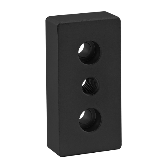2138-BLACK -  15 Series 3 Hole - Center Tap Base Plate: 1.50&rdquo; x 3.00&rdquo; with 7/16-14 Tap