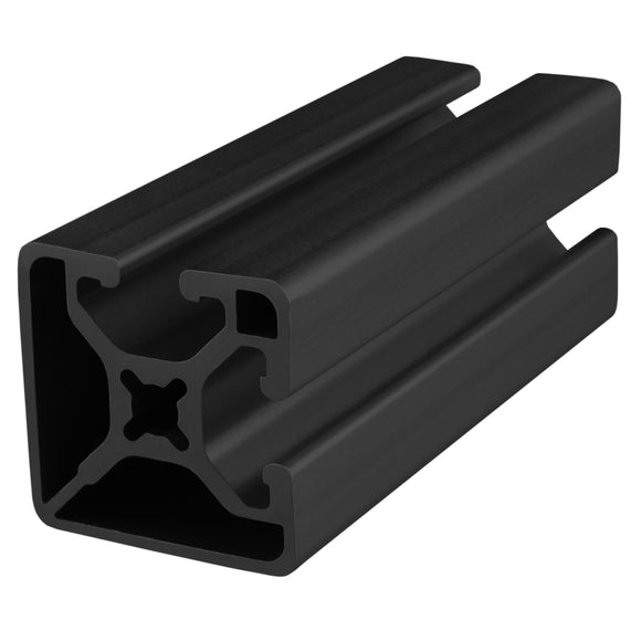 1502-LS-120-BLACK-FB -  1.5" X 1.5" LITE SMOOTH BI-ADJ T-SLOTEXT 120" BAR FULL BLACK ANODIZE