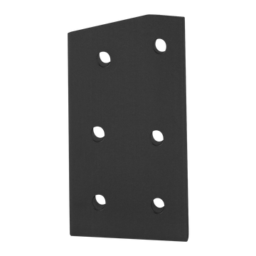 4315-BLACK -  15 Series 6 Hole - 15 Degree Angled Flat Plate