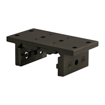 6533-BLACK -  15 Series 4 Slot Mount - Double Flange Short High-Cycle Linear Bearing with Brake Holes