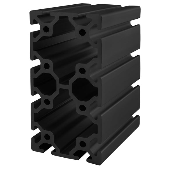 40-8016-6.05M-BLACK-FB -  80mm X 160mm T-SLOT EXT 6.05M BAR FULLBLACK ANODIZE