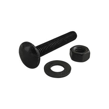 3154 -  Bolt Assembly: 5/16-18 x 2.000" Black Slide-In Flanged Economy T-Slot Stud with Washer and Hex Nut - Black Zinc