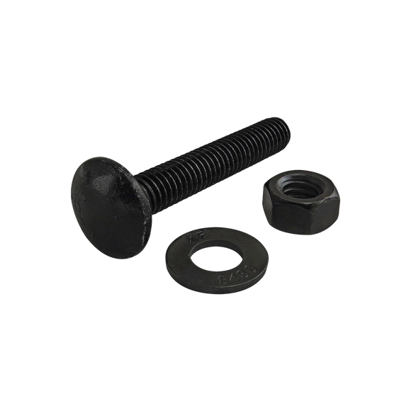 3154 -  Bolt Assembly: 5/16-18 x 2.000" Black Slide-In Flanged Economy T-Slot Stud with Washer and Hex Nut - Black Zinc