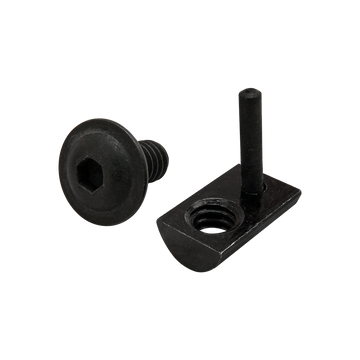 3481 -  Bolt Assembly: 1/4-20 x .500" Black FBHSCS with Roll-In T-Nut with Flex Handle - Black Zinc
