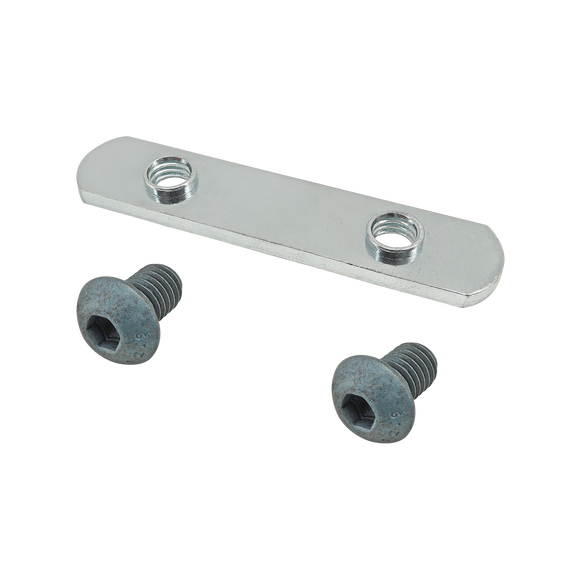 75-3512 -  Bolt Assembly: (2) M8 x 12.00mm Blue BHSCS with Double Slide-In Economy T-Nut - Bright Zinc