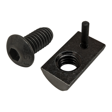 3527 -  Bolt Assembly: 5/16-18 x .625" Black BHSCS and Roll-In T-Nut with Flex Handle - Black Zinc