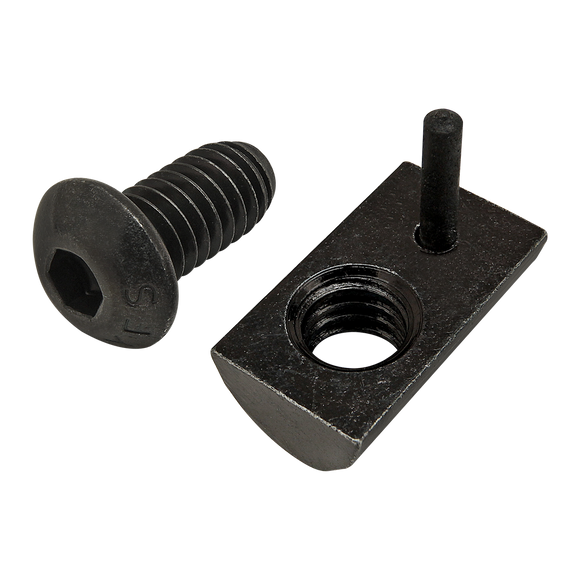 3527 -  Bolt Assembly: 5/16-18 x .625" Black BHSCS and Roll-In T-Nut with Flex Handle - Black Zinc