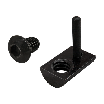 3520 -  Bolt Assembly: 1/4-20 x .375" Black BHSCS and Roll-In T-Nut with Flex Handle - Black Zinc