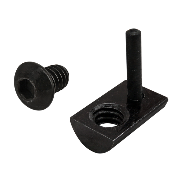 3520 -  Bolt Assembly: 1/4-20 x .375" Black BHSCS and Roll-In T-Nut with Flex Handle - Black Zinc