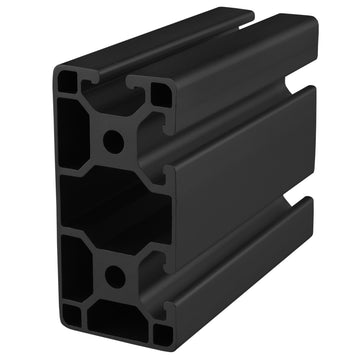 40-4083-LITE-3M-BLACK-FB -  40mm X 80mm LITE T-SLOT EXT CLOSED 3MBAR FULL BLACK ANODIZE