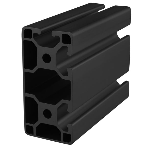 40-4083-LITE-3M-BLACK-FB -  40mm X 80mm LITE T-SLOT EXT CLOSED 3MBAR FULL BLACK ANODIZE
