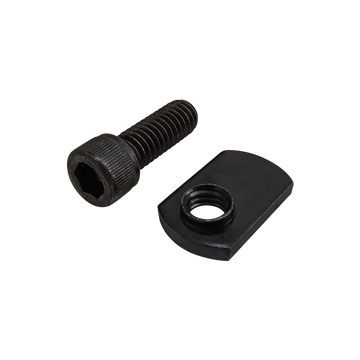 3458 -  Bolt Assembly: 5/16-18 x .875" Black SHCS and Slide-In Economy T-Nut - Offset Thread - Black Zinc