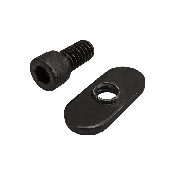 3491 -  Bolt Assembly: 1/4-20 x .500" Black SHCS and Slide-In Economy T-Nut - Centered Thread - Black Zinc