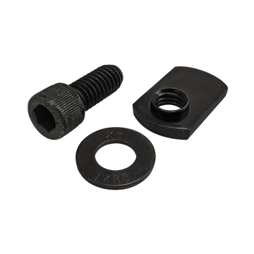 3466 -  Bolt Assembly: 5/16-18 x .750" Black SHCS with Washer and Slide-In Economy T-Nut - Offset Thread - Black Zinc