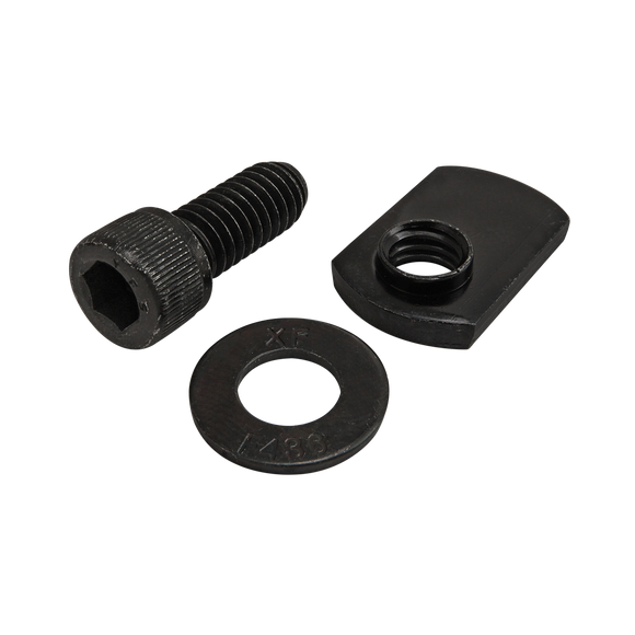 3466 -  Bolt Assembly: 5/16-18 x .750" Black SHCS with Washer and Slide-In Economy T-Nut - Offset Thread - Black Zinc