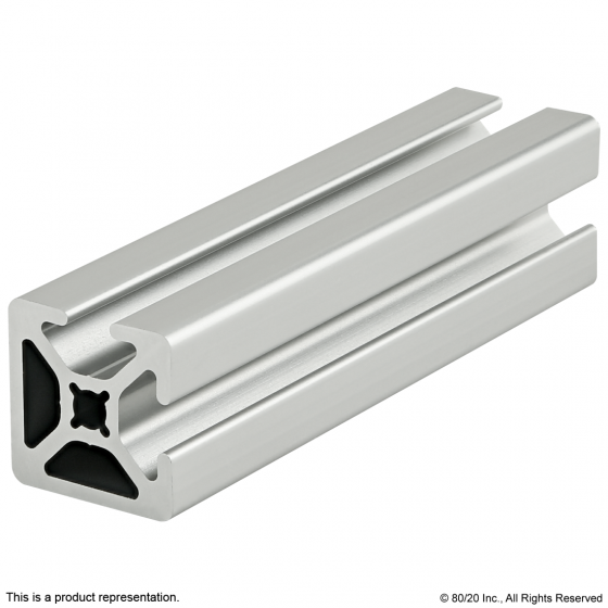 1002-S - 1” X 1” Smooth Surface T-Slotted Profile - Two Adjacent Open T-Slots