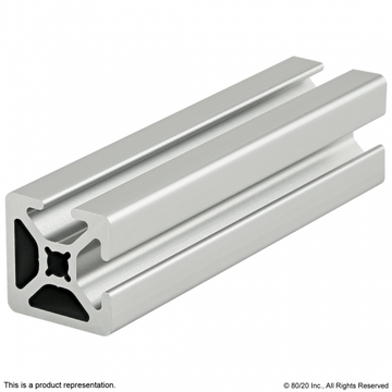 1002-S - 1” X 1” Smooth Surface T-Slotted Profile - Two Adjacent Open T-Slots