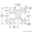 1010 - 1.00” X 1.00” T-Slotted Profile - Four Open T-Slots-2