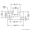 1050 - ﻿1.00” X 0.50” T-Slotted Profile - Single Open T-Slot-2