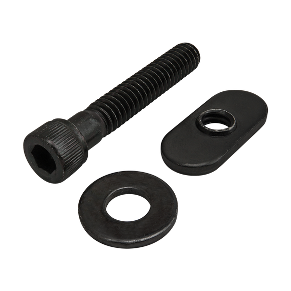 3432 -  Bolt Assembly: 1/4-20 x 1.500" Black SHCS with Washer and Slide-In Economy T-Nut - Centered Thread - Black Zinc