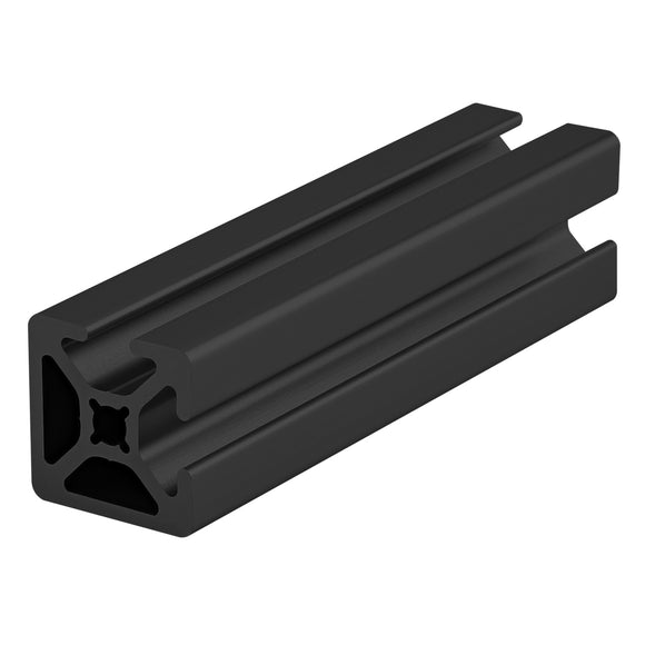 1002-S-242-BLACK-FB -  1.0" X 1.0" BI-SLOT ADJACENT TSLOTTED EXT SMOOTH 242" BAR FB