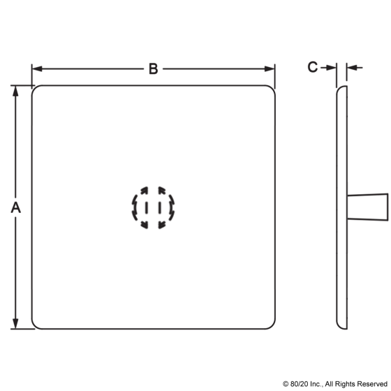 12271 - 30 Series End Cap with Molded Push-In Stem