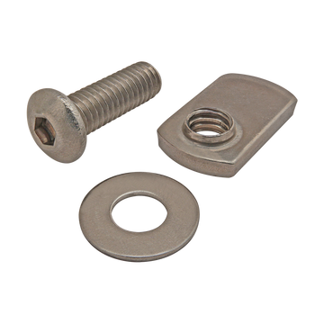 3632 -  Bolt Assembly: SS 5/16-18 x 1.000" BHSCS with Washer and Slide-In Economy T-Nut - Offset Thread