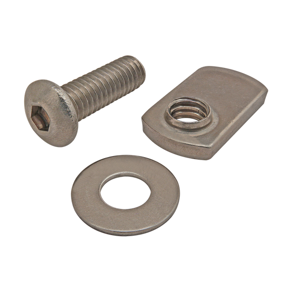 3632 -  Bolt Assembly: SS 5/16-18 x 1.000" BHSCS with Washer and Slide-In Economy T-Nut - Offset Thread