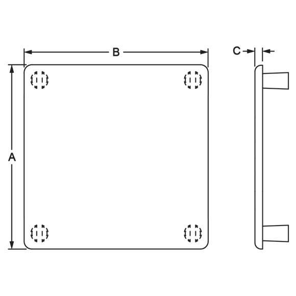 12303 - 30 Series End Cap with Molded Push-In Stem