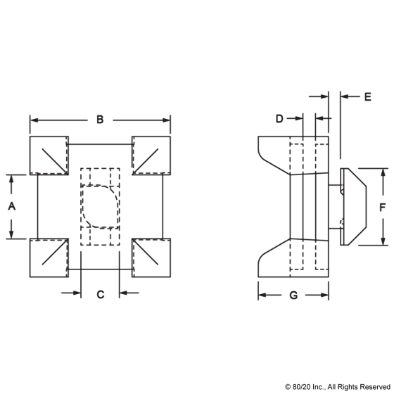 12314 - 10 Series ﻿Cable Tie Mounting Block