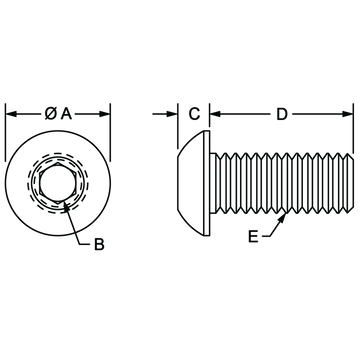 13-8316 - M8 x 16.00mm Button Head Socket Cap Screw (BHSCS) - 0