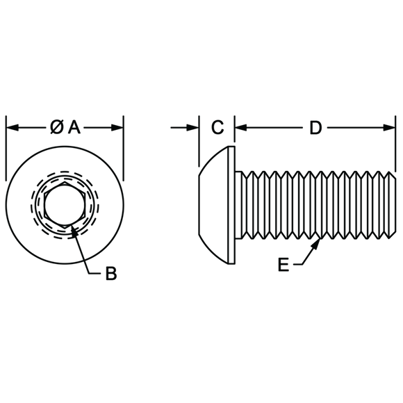 13-8316 - M8 x 16.00mm Button Head Socket Cap Screw (BHSCS)