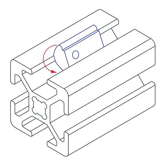 13034 - M8 Self-Aligning Roll-in T-Nut with Ball Spring
