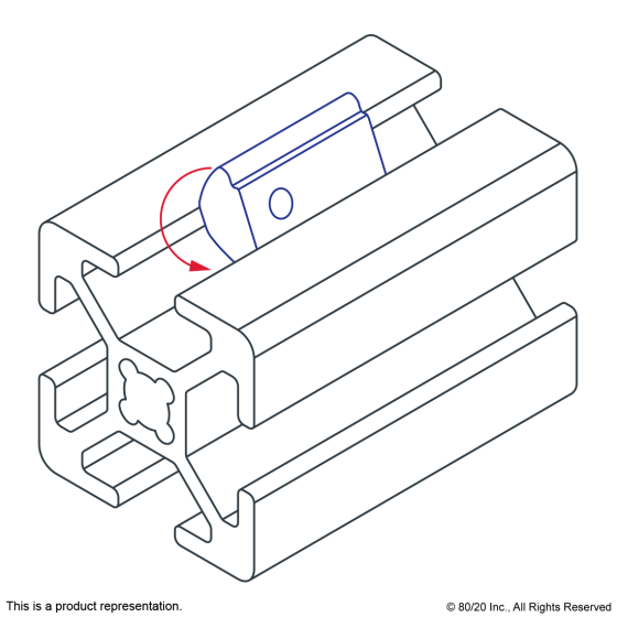 13037 - 1/4-20 Self-Aligning Roll-in T-Nut with Ball Spring