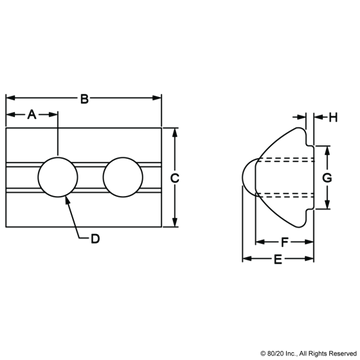 13037 - 1/4-20 Self-Aligning Roll-in T-Nut with Ball Spring - 0