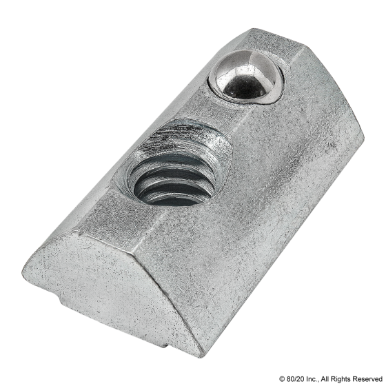 13037 - 1/4-20 Self-Aligning Roll-in T-Nut with Ball Spring