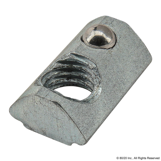 13084 - M5 Self-Aligning Roll-in T-Nut with Ball Spring