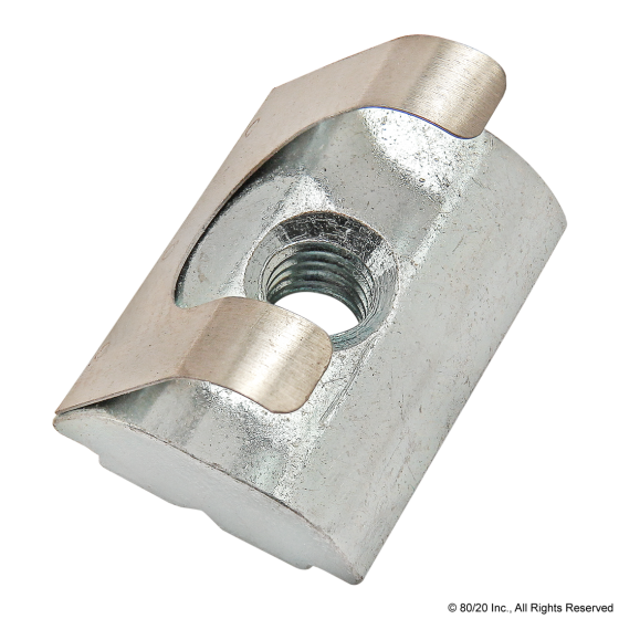 13089 - M4 Short Self-Aligning Roll-in T-Nut with Spring Leaf