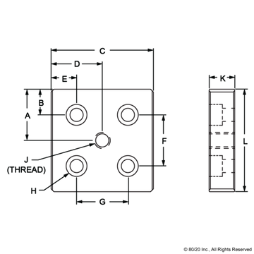 14037 - 30 Series, M10 Center Tap Base Plate - 0