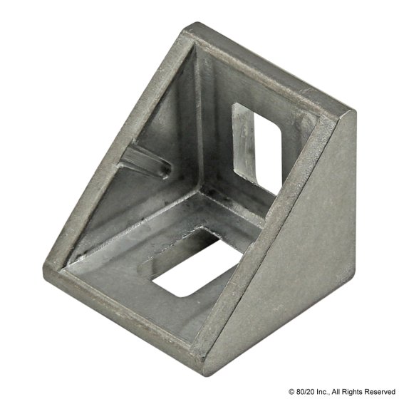 14059 - 10, 20, & 25 Series 2 Hole - 18mm Slotted Inside Corner Bracket with Dual Support