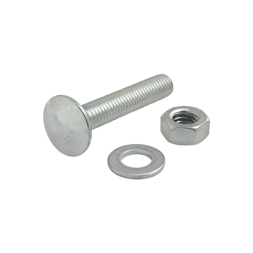 3884 -  Bolt Assembly: M8 x 45.00mm Bright Slide-In Flanged Economy T-Slot Stud with Washer and Hex Nut - Bright Zinc