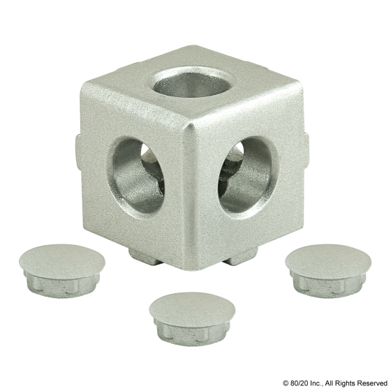 14135 - 10 & 25 Series 3 Way - Light Squared Corner Connector