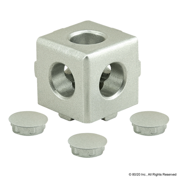 14135 - 10 & 25 Series 3 Way - Light Squared Corner Connector